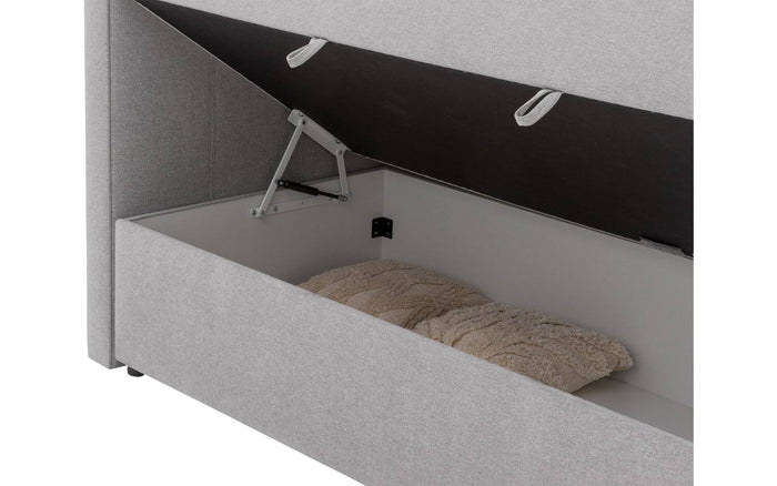 Goossens Boxspring Store met opbergruimte - grijs - 180 x 212 cm cm