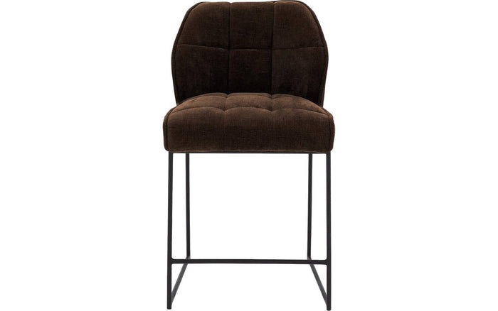 Goossens Barstoel Ronnie, Barstoel, zithoogte 72 cm - bruin Textiel