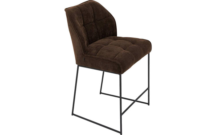 Goossens Barstoel Ronnie, Barstoel, zithoogte 72 cm - bruin Textiel