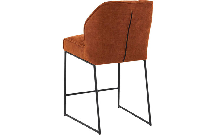 Goossens Barstoel Ronnie, Barstoel, zithoogte 72 cm - bruin Textiel