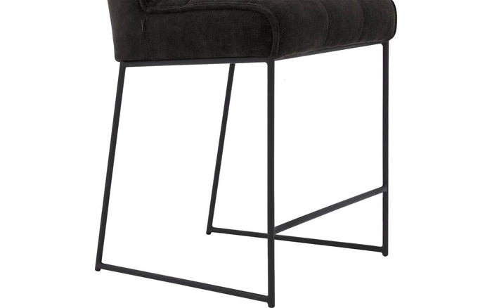 Goossens Barstoel Ronnie, Barstoel, zithoogte 72 cm - grijs Textiel