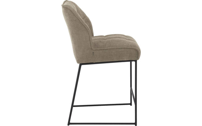 Goossens Barstoel Ronnie, Barstoel, zithoogte 72 cm - bruin Textiel