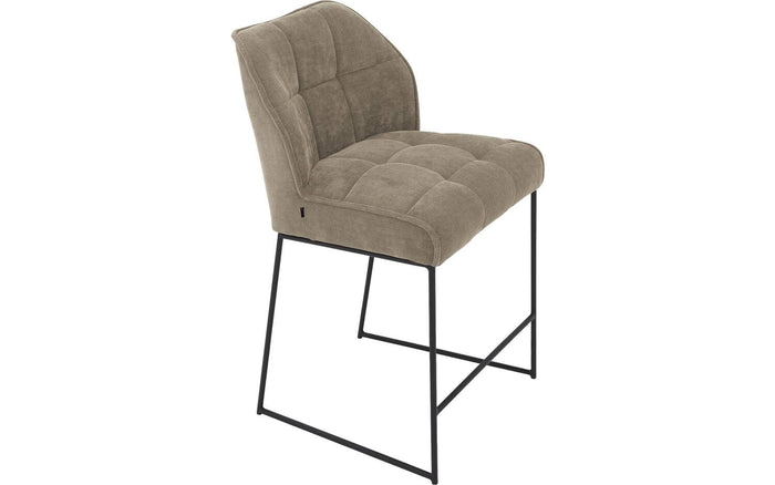 Goossens Barstoel Ronnie, Barstoel, zithoogte 72 cm - bruin Textiel