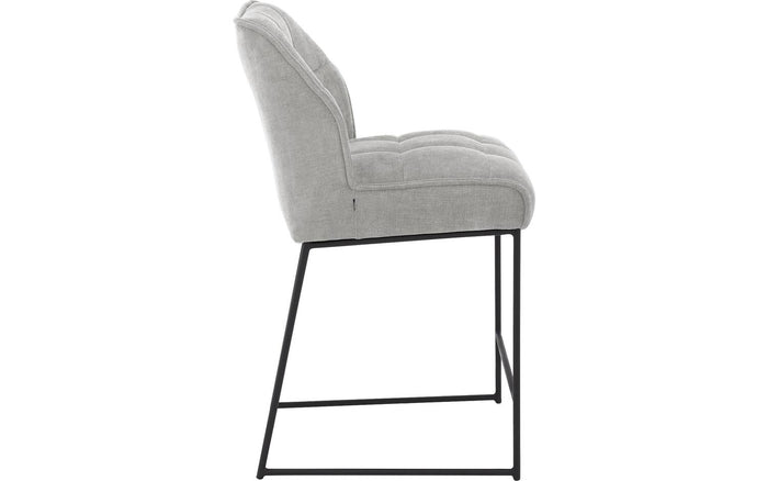 Goossens Barstoel Ronnie, Barstoel, zithoogte 72 cm - grijs Textiel