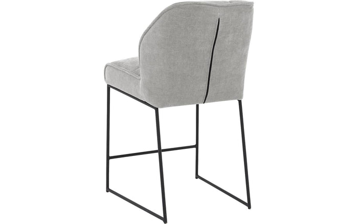 Goossens Barstoel Ronnie, Barstoel, zithoogte 72 cm - grijs Textiel