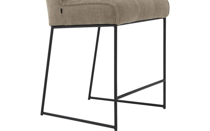 Goossens Barstoel Ronnie, Barstoel, zithoogte 72 cm - bruin Textiel