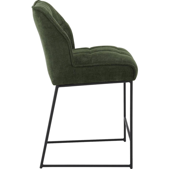 Goossens Barstoel Ronnie, Barstoel, zithoogte 72 cm - groen Textiel