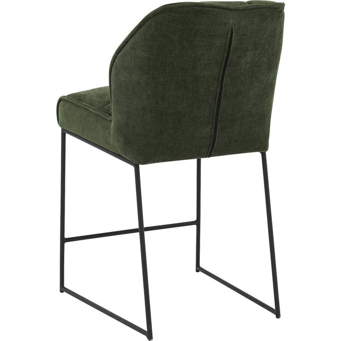 Goossens Barstoel Ronnie, Barstoel, zithoogte 72 cm - groen Textiel