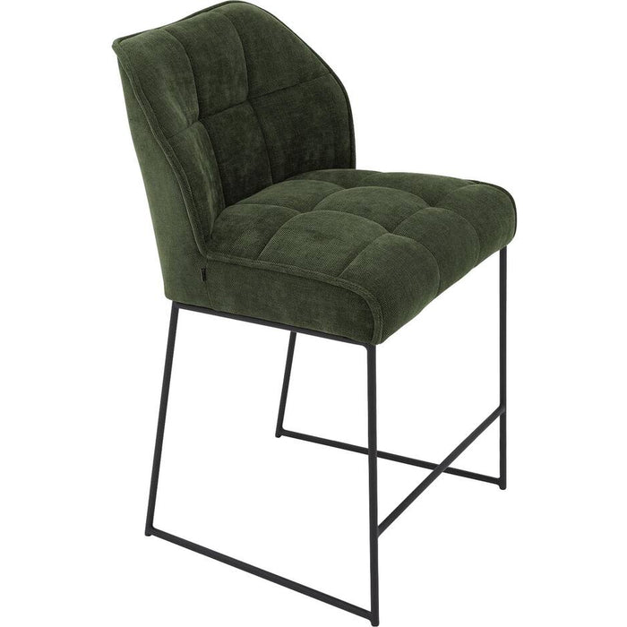 Goossens Barstoel Ronnie, Barstoel, zithoogte 72 cm - groen Textiel