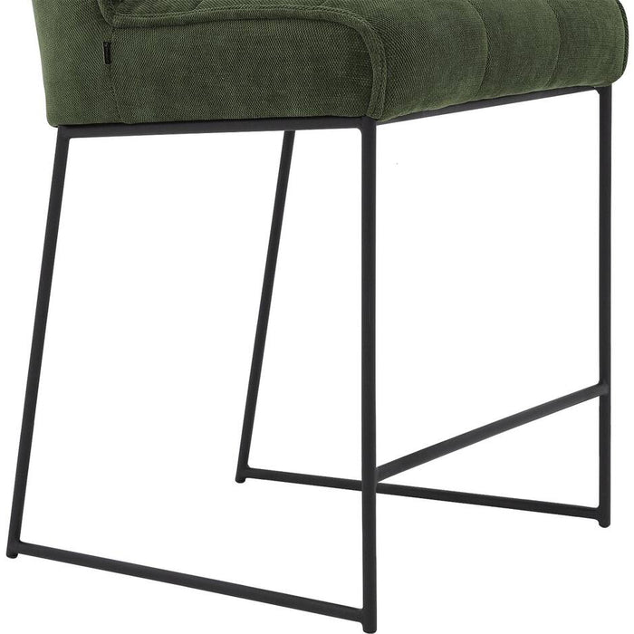 Goossens Barstoel Ronnie, Barstoel, zithoogte 72 cm - groen Textiel