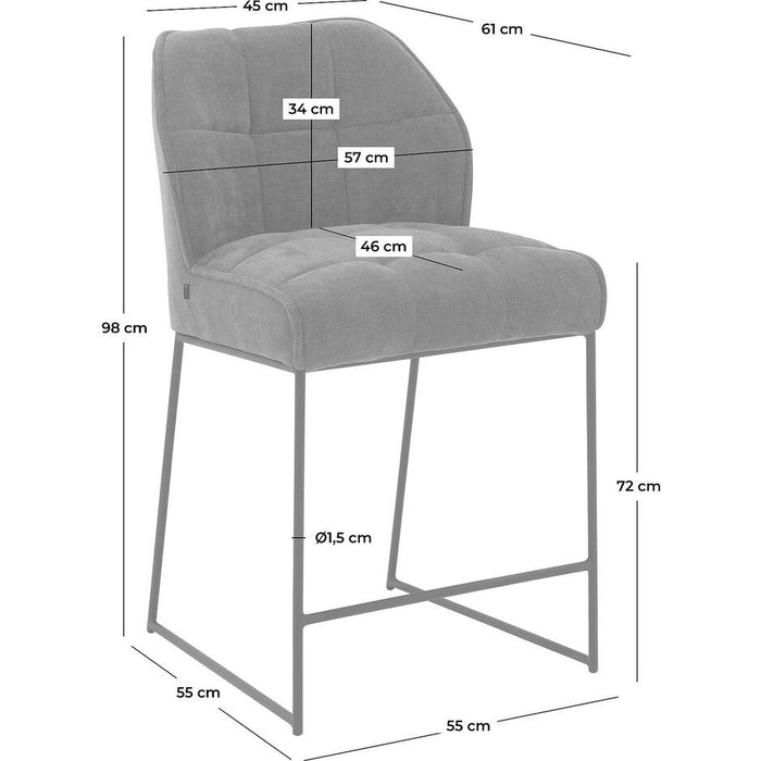 Goossens Barstoel Ronnie, Barstoel, zithoogte 72 cm - groen Textiel