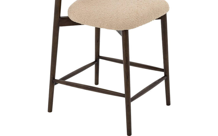 Goossens Counterstoel Diede, Counterstoel - bruin Boucle zonder