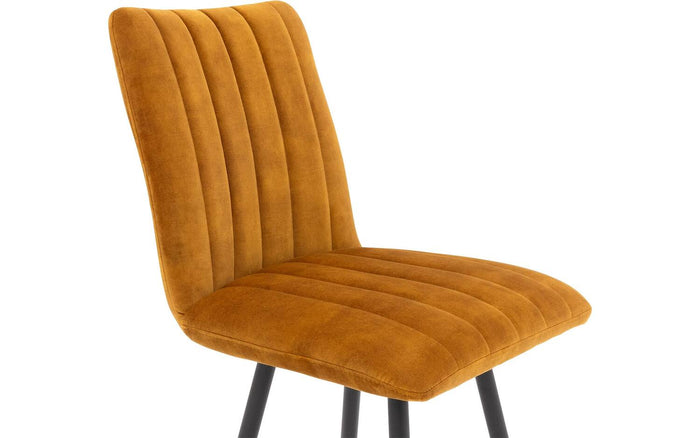 Goossens Barstoel Manta - goud Fluweel zonder armleuning