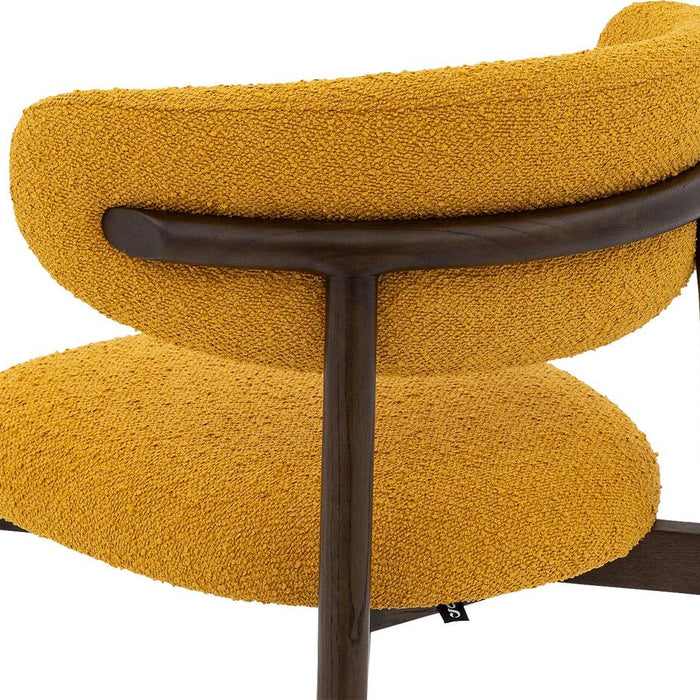 Goossens Counterstoel Diede, Counterstoel - geel Boucle zonder