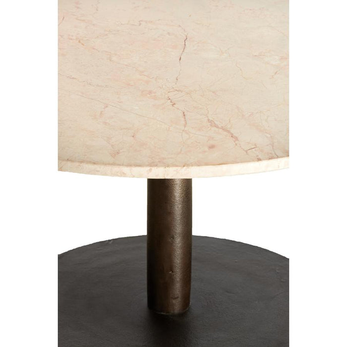 Light&living Salontafel Ø76x36 cm PAZO zand-roze marmer+donker bruin