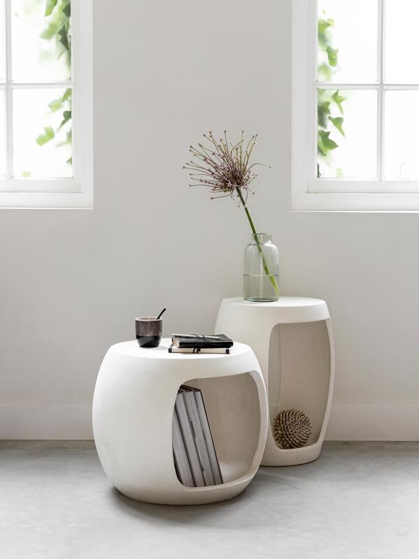 MUST Living Coffee table Camber large,40x50x45 cm, fiber cement white