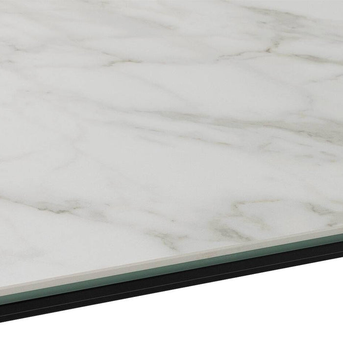 Goossens salontafel Dexter in Keramiek wit geaderd