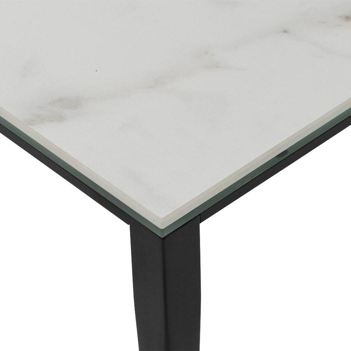 Goossens salontafel Dexter in Keramiek wit geaderd