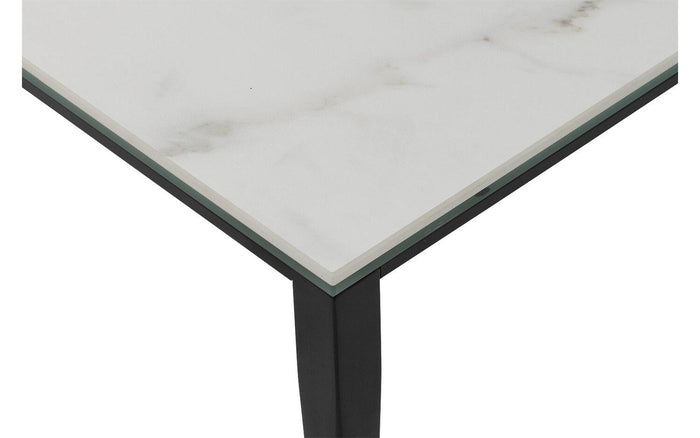 Goossens salontafel Dexter in Keramiek wit geaderd