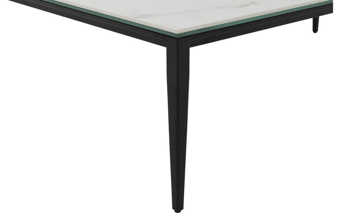 Goossens salontafel Dexter in Keramiek wit geaderd