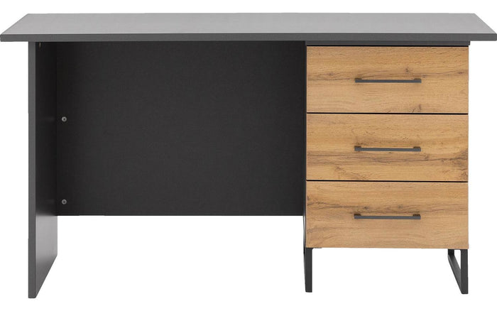 Goossens Basic Commode Bastion, Bureau 3 laden rechts, 140 cm breed