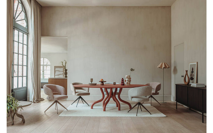 Goossens Eetkamerstoel Ostunileuning (stof) - Textiel met armleuning