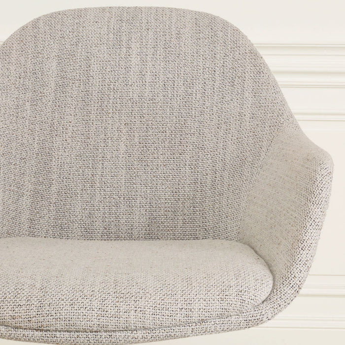 Nolon Nena-Mae Eetkamerstoel Beige Gemêleerd - Armleuning - Walnoot