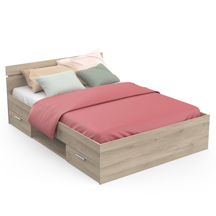 Calicosy - Bed met opbergruimte Michigan - 204 cm - Eikenlook