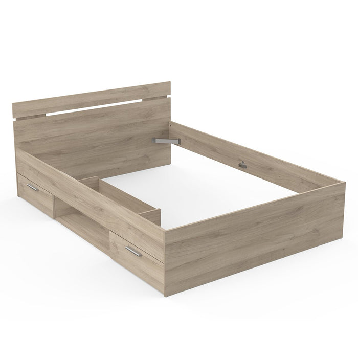 Calicosy - Bed met opbergruimte Michigan - 204 cm - Eikenlook