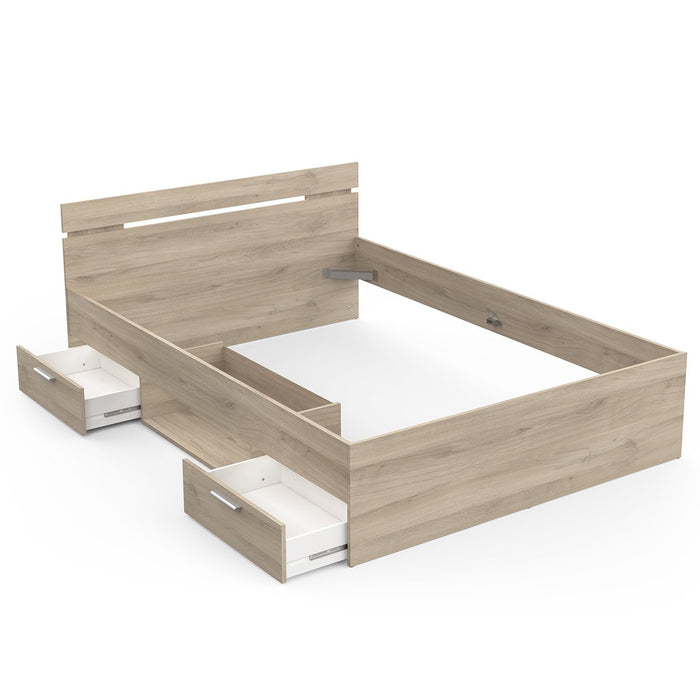 Calicosy - Bed met opbergruimte Michigan - 204 cm - Eikenlook