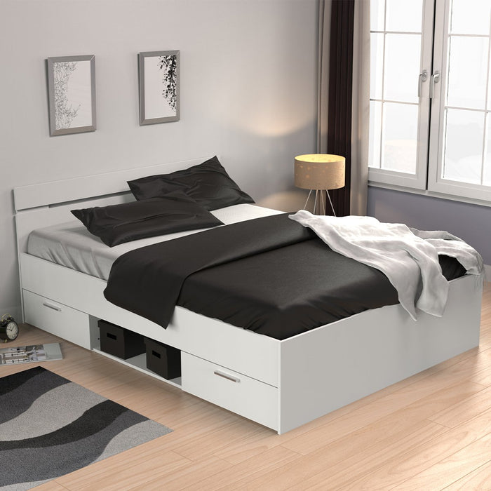 Calicosy - Bed met opbergruimte Michigan - 204 cm - Wit