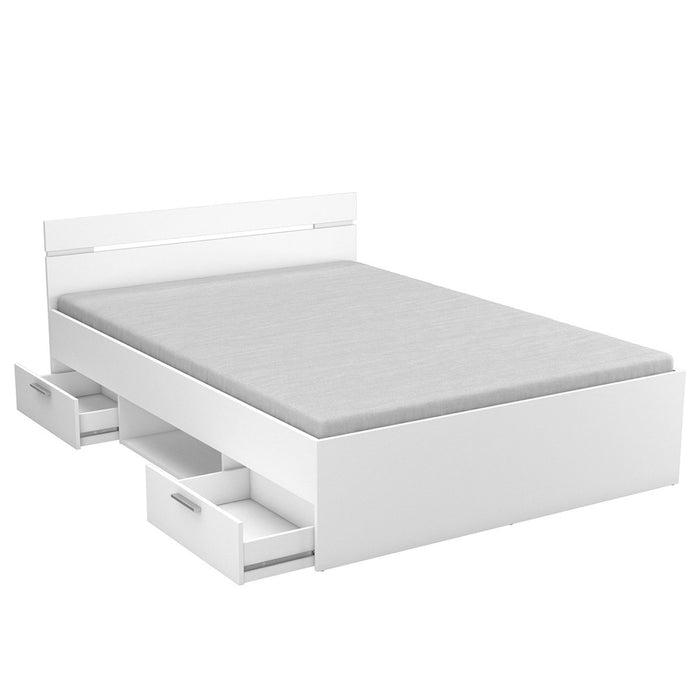 Calicosy - Bed met opbergruimte Michigan - 204 cm - Wit