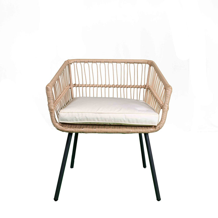 Giga Meubel - Tuinset Rattan - 2 Stoelen & 1 Tafel - Incl. Kussen