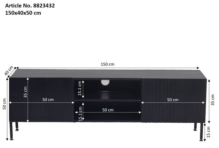 Giga Meubel - Tv-Meubel Zwart Mangohout - 150cm - 150x40x50cm