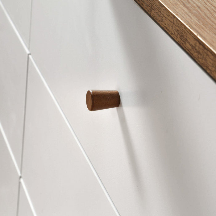 Calicosy - Ladekast ALBURA - Houtdecor en wit - 120 cm