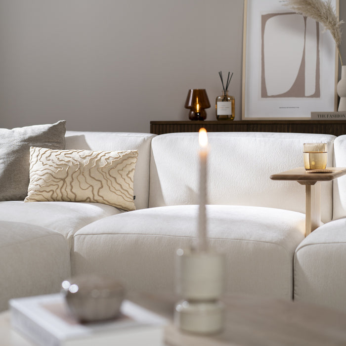 Bronx71 Scandinavische hoekbank Karla chenille off white 6-zits