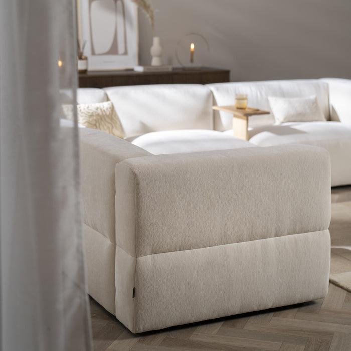 Bronx71 Scandinavische hoekbank Karla chenille off white 6-zits