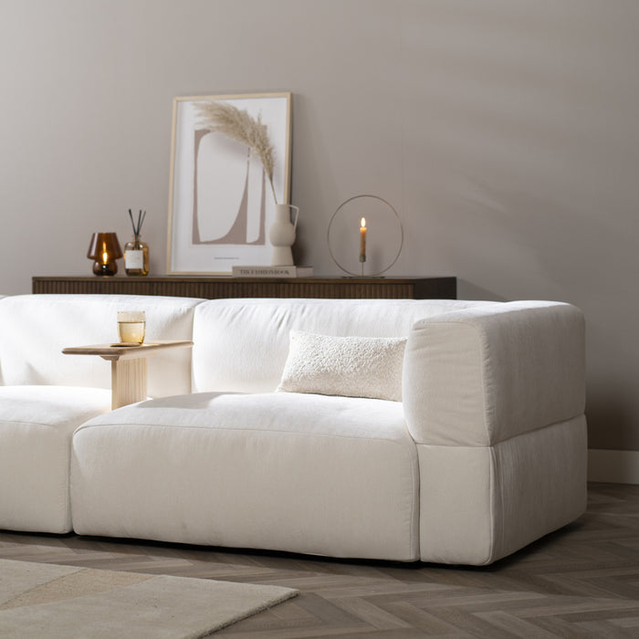 Bronx71 Scandinavische hoekbank Karla chenille off white 6-zits