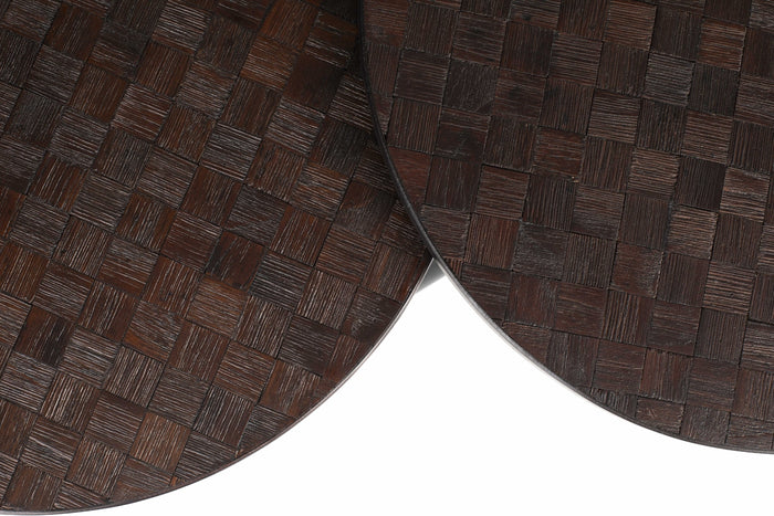 Housecraft Living Webster Bijzettafel Rond Teak Hout Bruin - Set van 2