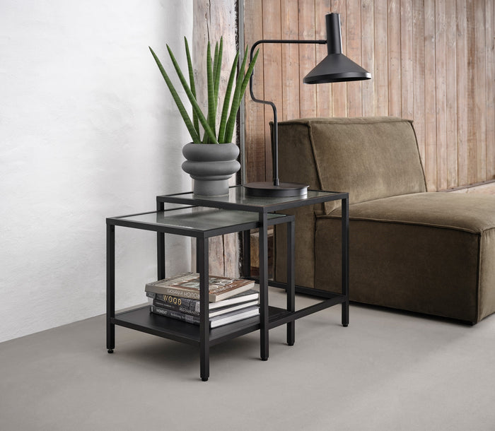 Giga Living - Bijzettafel Bronco Set Zwart Metaal