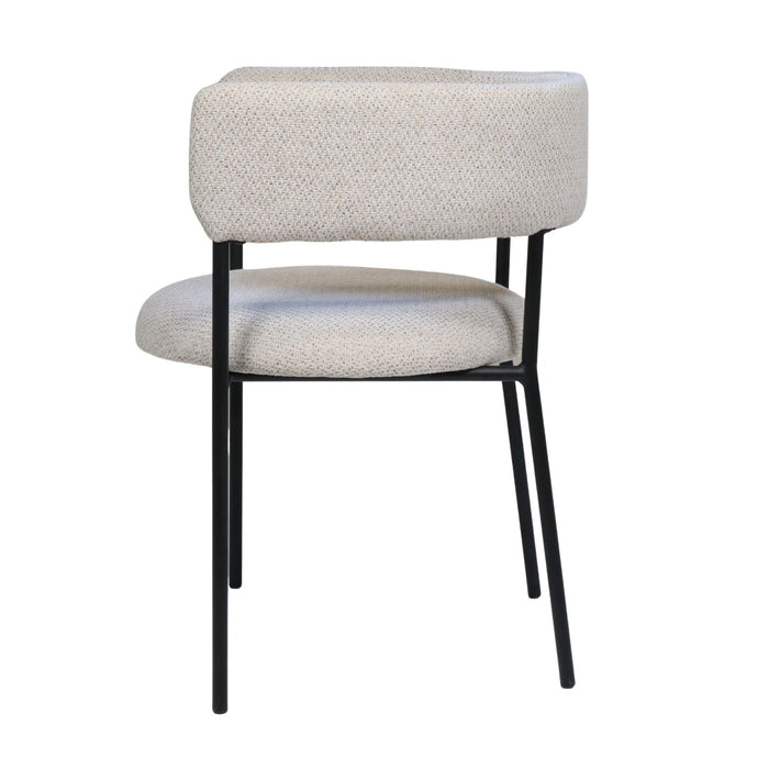 Giga Meubel - Eetkamerstoel Beige met Armleuning - Malene - Set van 2