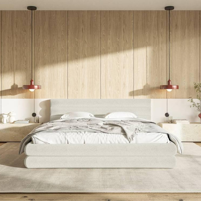 NADUVI Collection Gestoffeerd bed Alvaro chenille 140 x 200 met