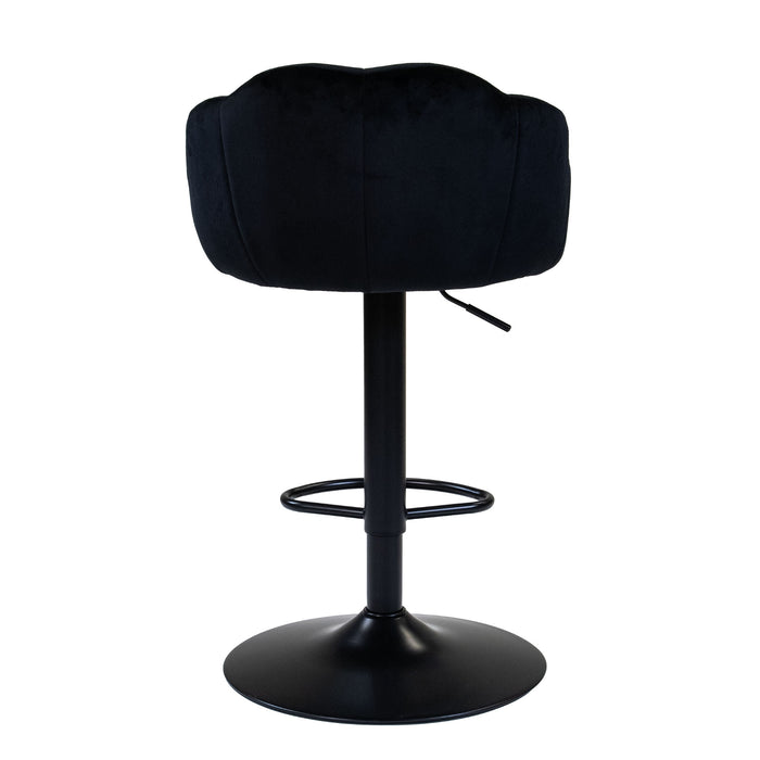 Giga Meubel - Barstoel Zwart - Velvet - Stoel Lise - Set van 2