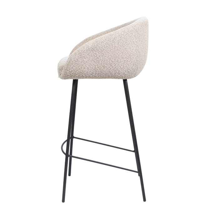 Giga Meubel - Barkruk Taupe - Stof|Textiel - Lova - Set van 2