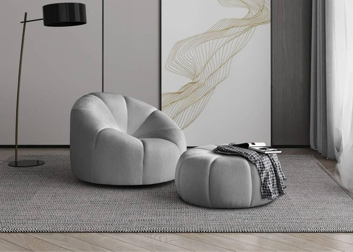 NADUVI Collection Fauteuil met poef Plush