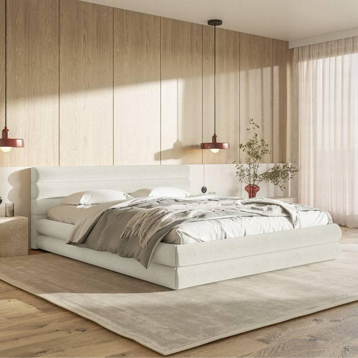 NADUVI Collection Gestoffeerd bed Alvaro chenille 140 x 200 met