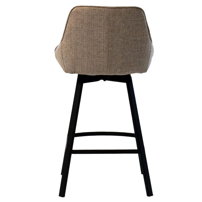 Giga Meubel - Barstoel Stof Taupe - Zithoogte 65cm - Roos - Set van 2