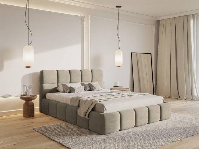NADUVI Collection Bedframe Chloe velvet 140 x 200 met opbergruimte