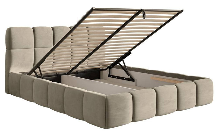 NADUVI Collection Bedframe Chloe velvet 140 x 200 met opbergruimte