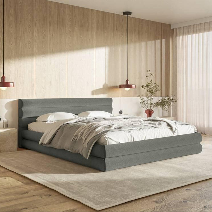 NADUVI Collection Gestoffeerd bed Alvaro chenille 140 x 200 met